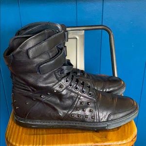 Creative Recreation Men's Black Leather High Tops